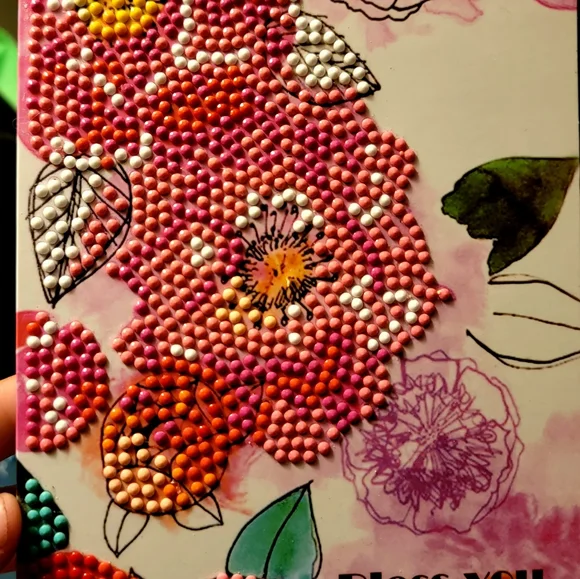 Bless You Flower Card Floral Pink Red Yellow White - Picture 2 of 6